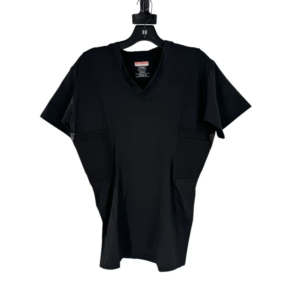 UnderTech UnderCover Men's Black Undercover Concealment V-Neck Shirt Size Large